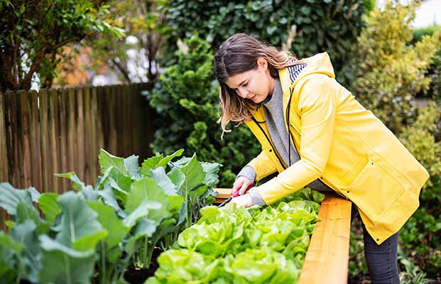 Eine Frau im Garten