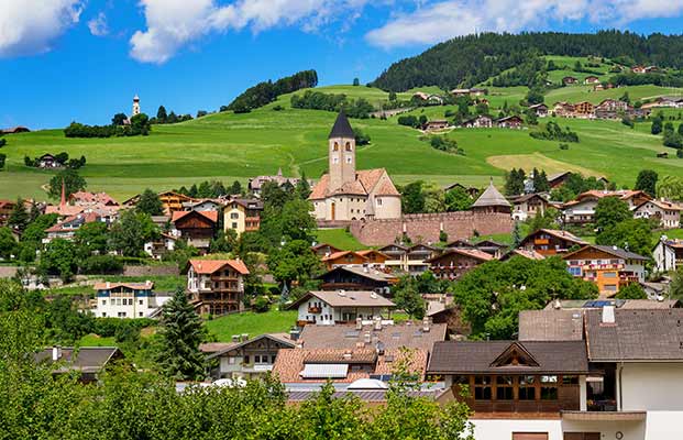 Blick auf Seis am Schlern