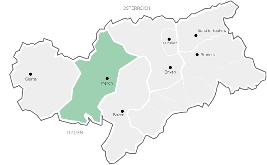 Karte von Meran und Umgebung